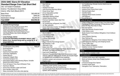 2026 GMC Sierra EV Elevation Standard Range