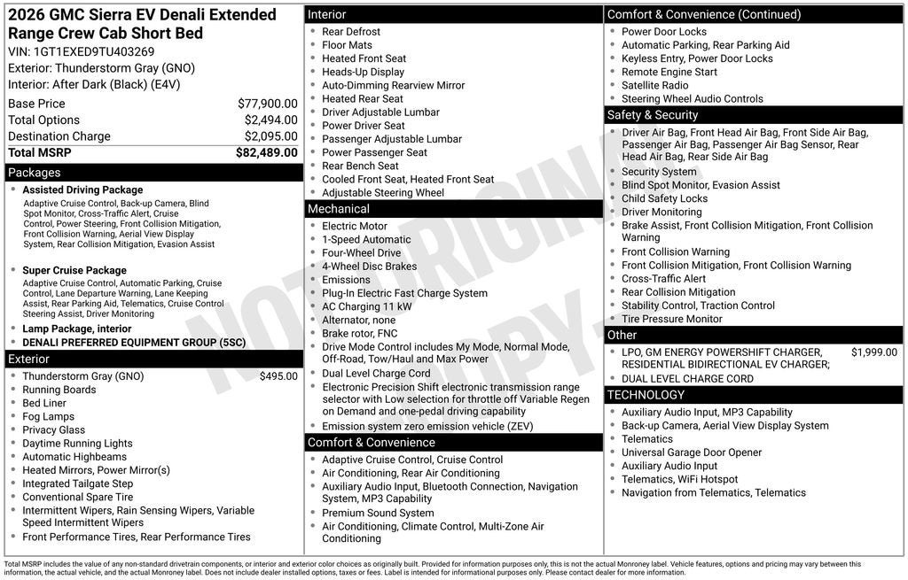 2026 GMC Sierra EV Denali Extended Range