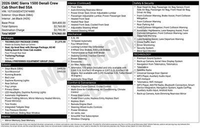 2026 GMC Sierra 1500 Denali