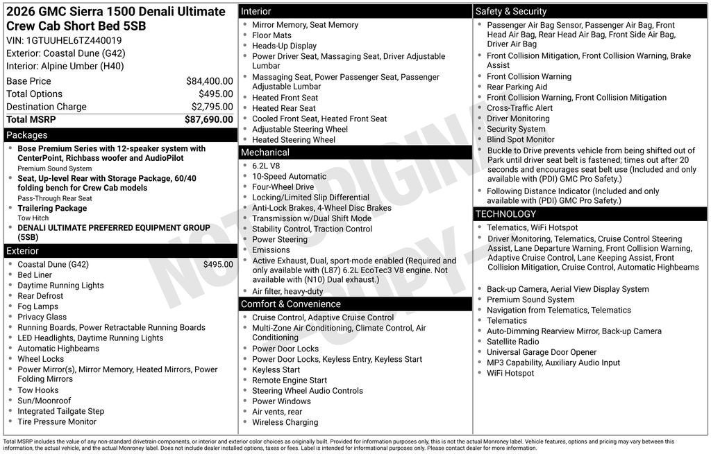 2026 GMC Sierra 1500 Denali Ultimate