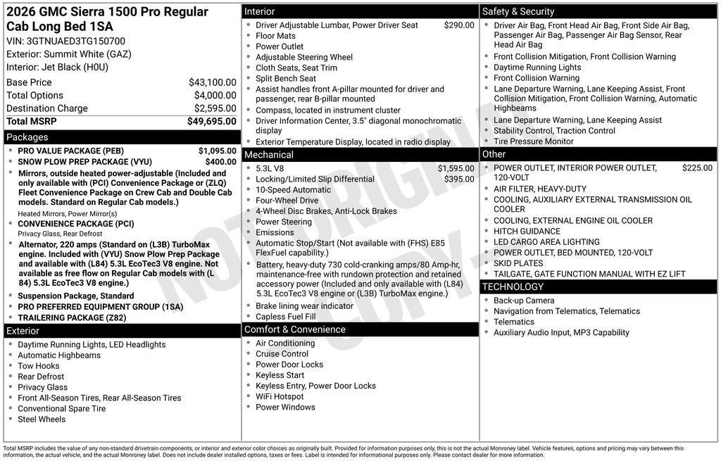 2026 GMC Sierra 1500 Pro