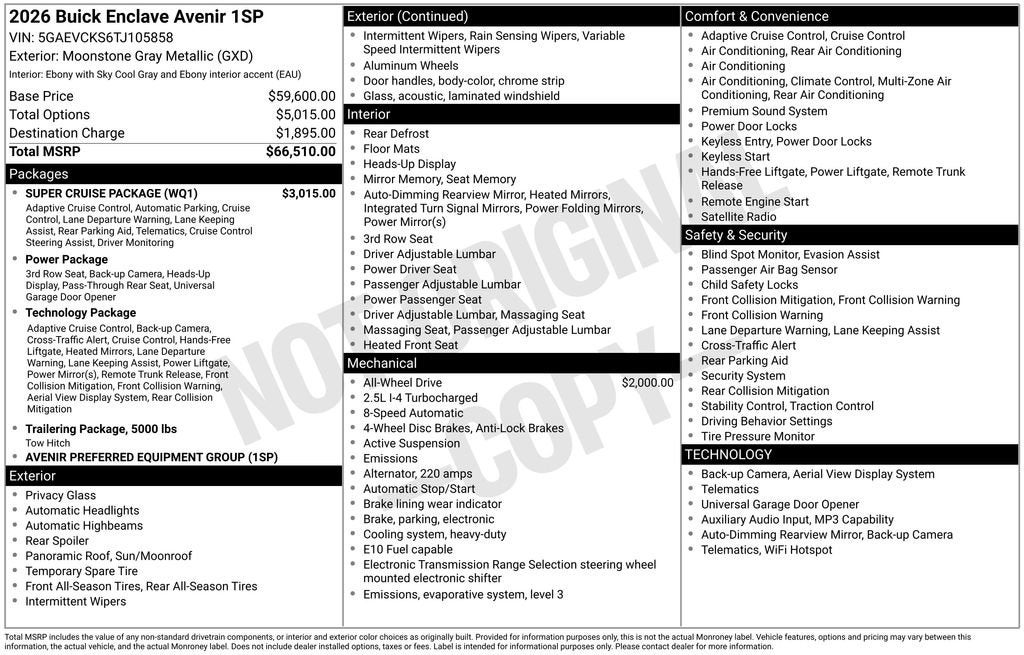 2026 Buick Enclave Avenir