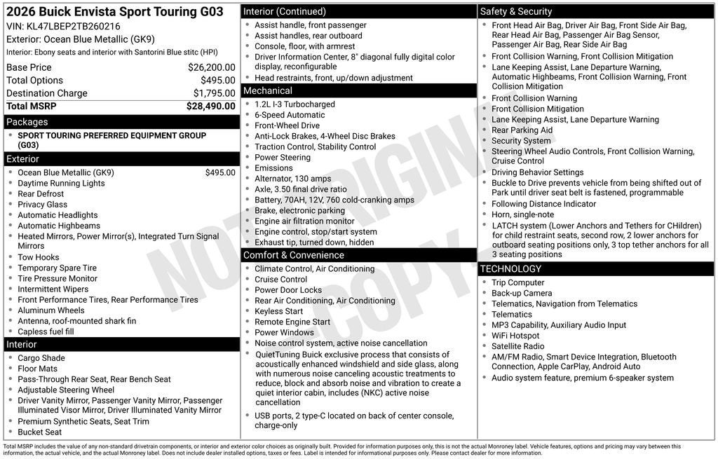 2026 Buick Envista Sport Touring