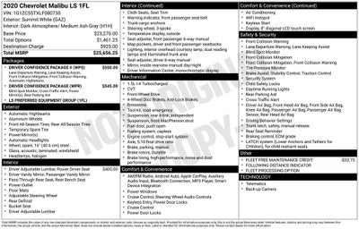 2020 Chevrolet Malibu LS 1FL
