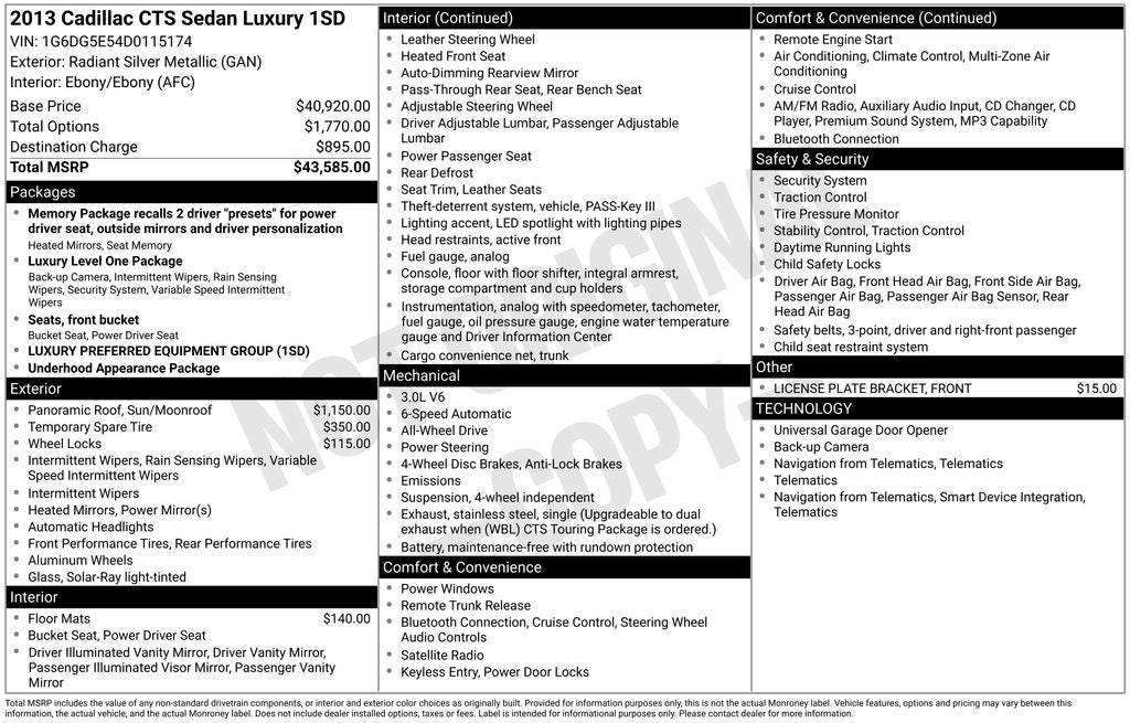 2013 Cadillac CTS Luxury