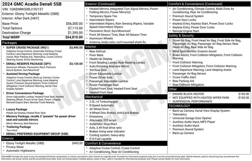 2024 GMC Acadia Denali