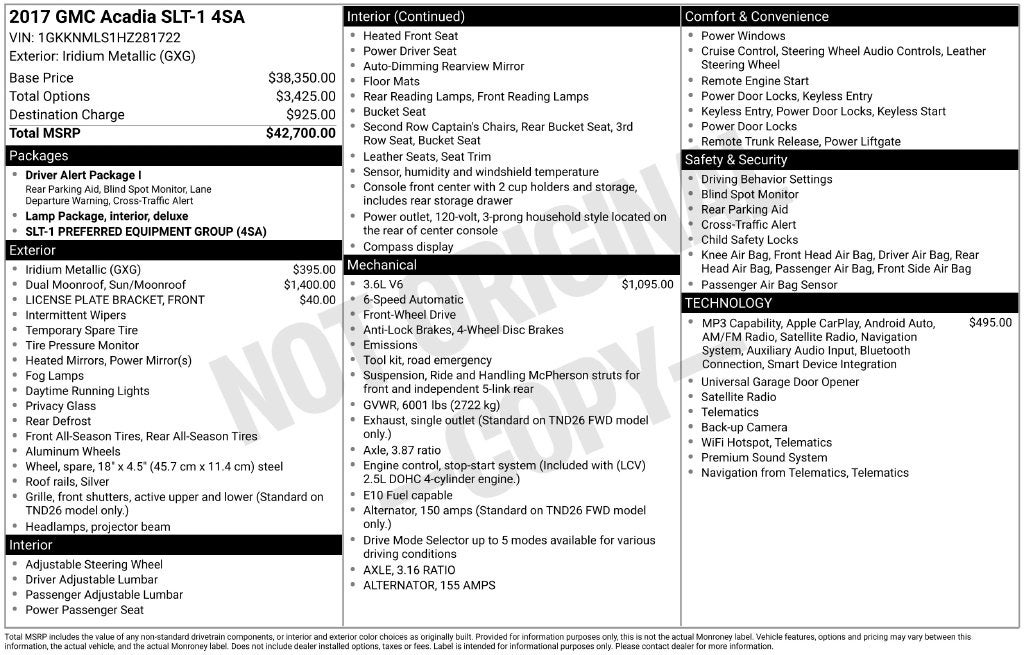 2017 GMC Acadia SLT-1