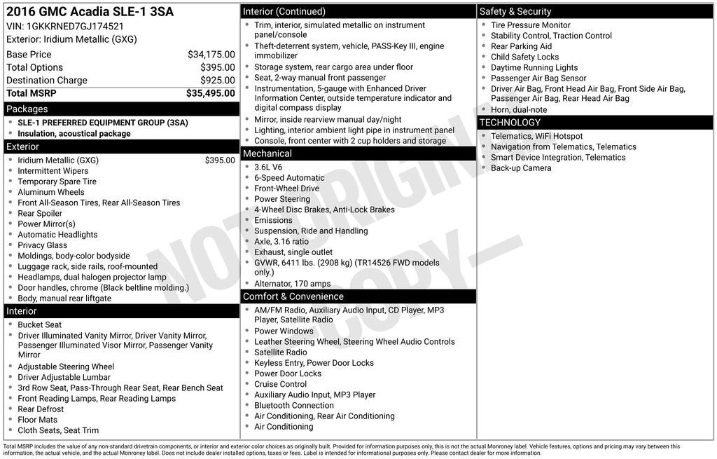 2016 GMC Acadia SLE-1