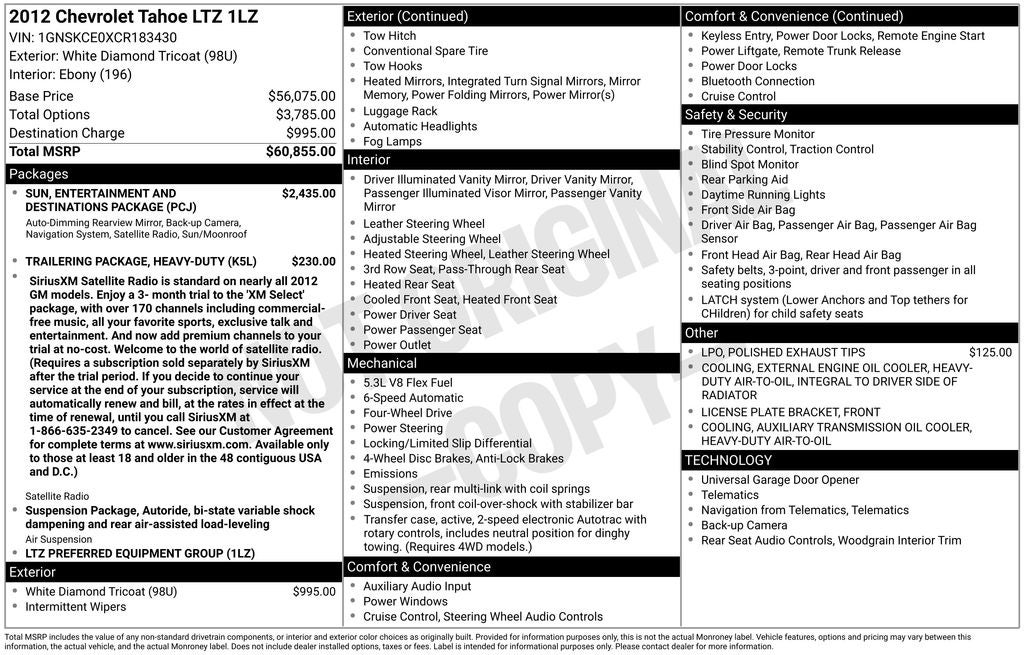 2012 Chevrolet Tahoe LTZ