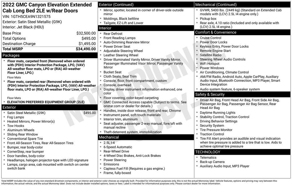 2022 GMC Canyon Elevation