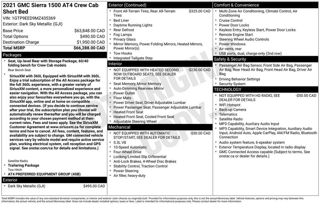 2021 GMC Sierra 1500 AT4