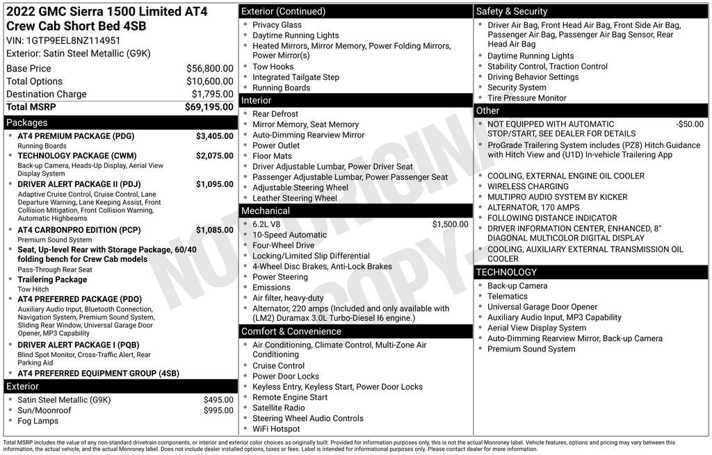 2022 GMC Sierra 1500 Limited AT4