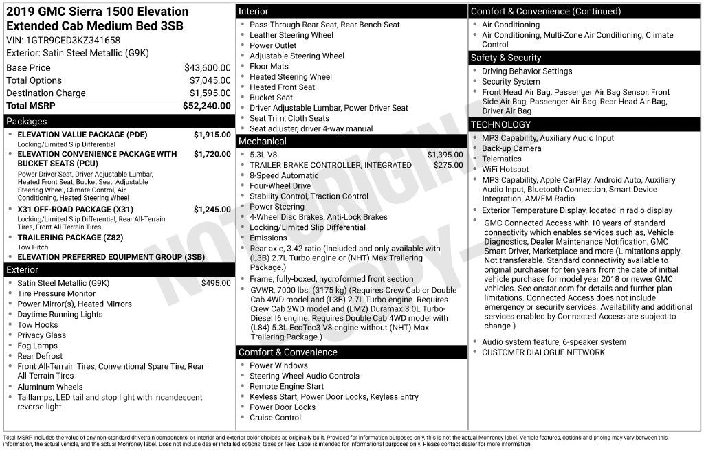 2019 GMC Sierra 1500 Elevation