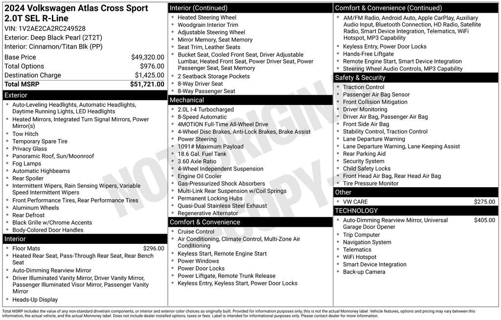 2024 Volkswagen Atlas Cross Sport 2.0T SEL R-Line