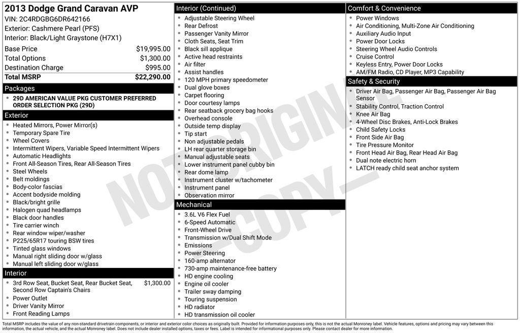 2013 Dodge Grand Caravan SE