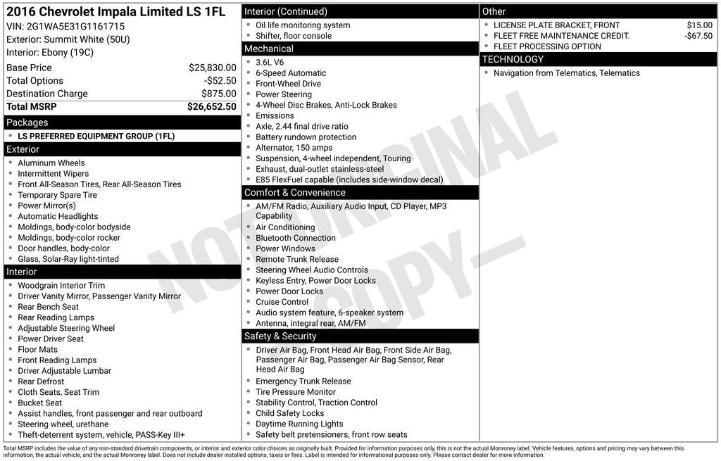 2016 Chevrolet Impala Limited LS
