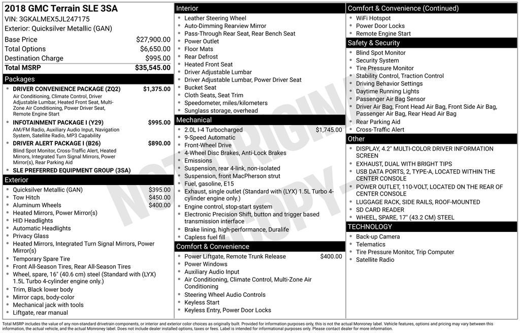 2018 GMC Terrain SLE
