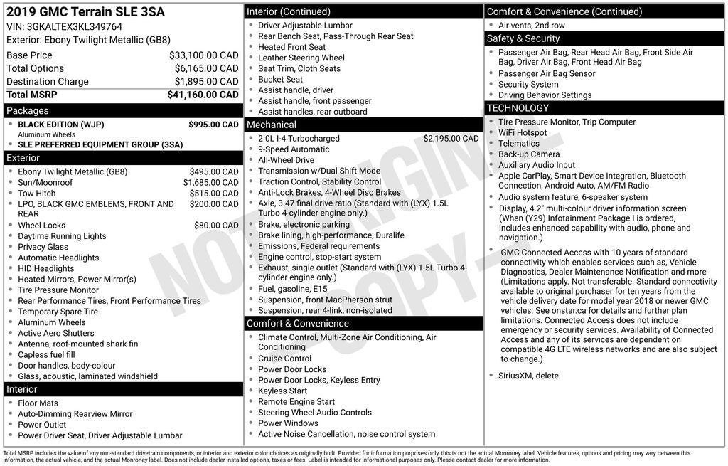 2019 GMC Terrain SLE
