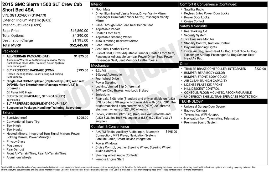 2015 GMC Sierra 1500 SLT