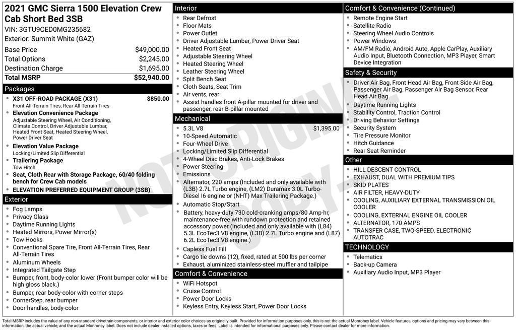 2021 GMC Sierra 1500 Elevation