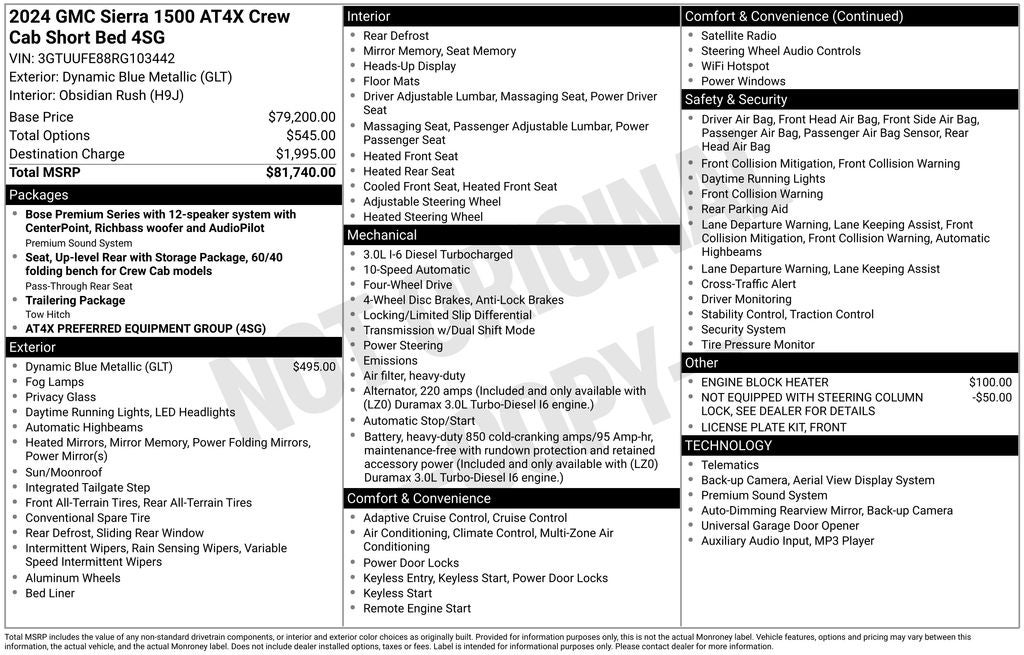 2024 GMC Sierra 1500 AT4X