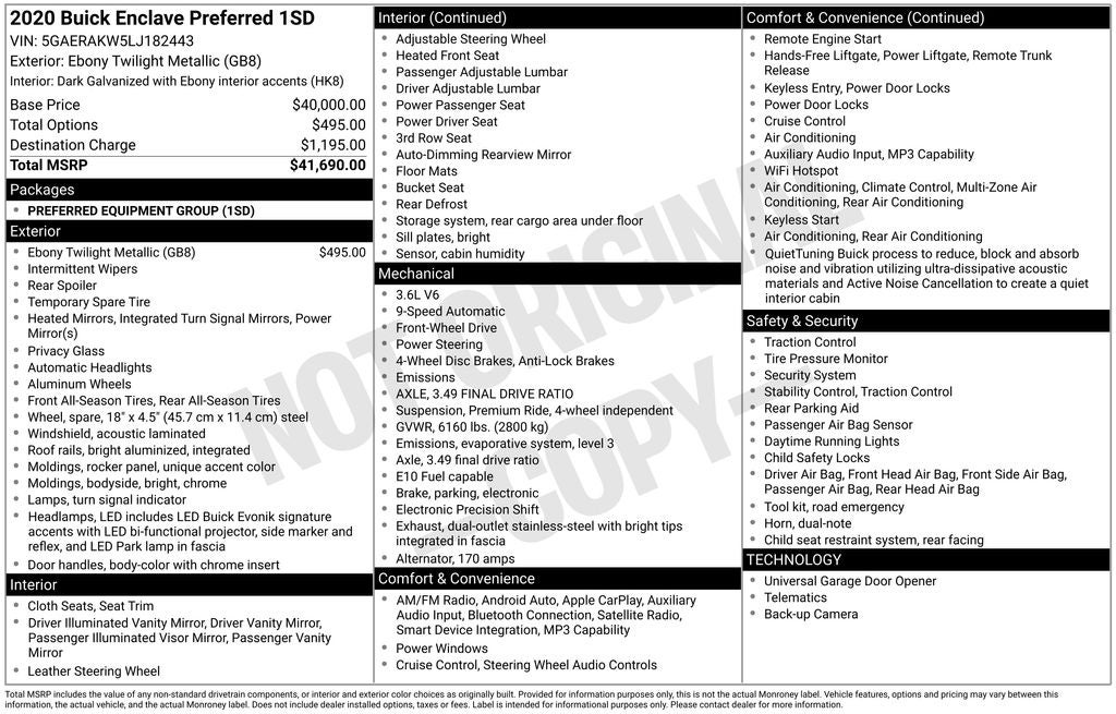 2020 Buick Enclave Preferred