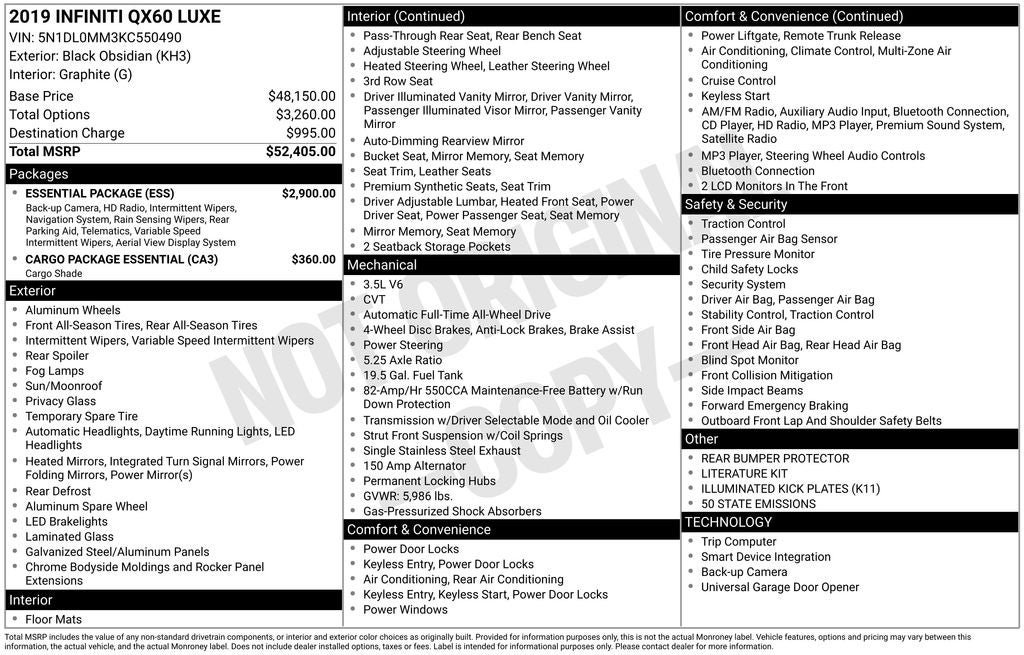 2019 INFINITI QX60 LUXE