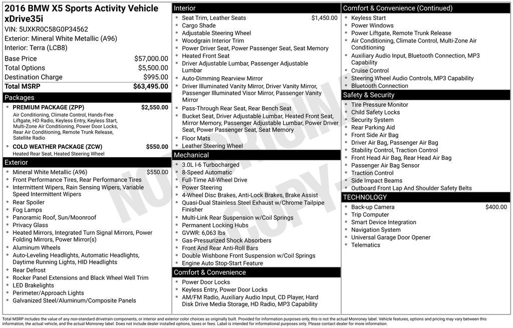 2016 BMW X5 xDrive35i