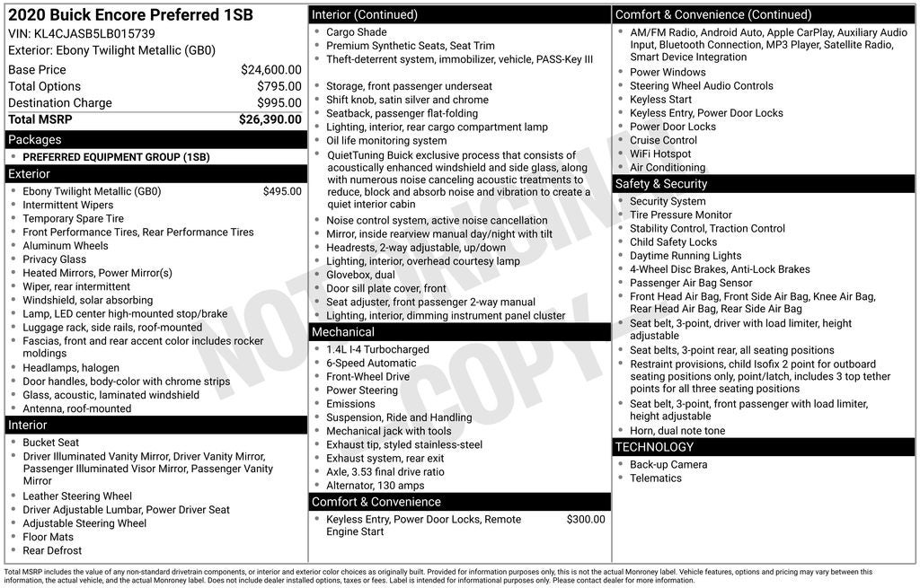 2020 Buick Encore Preferred