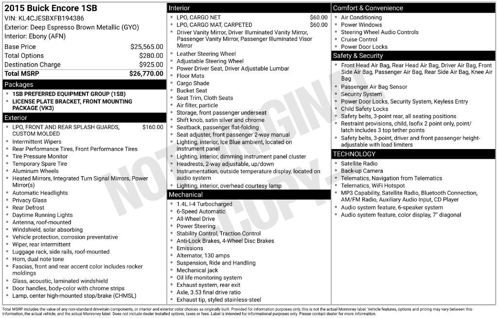 2015 Buick Encore Base