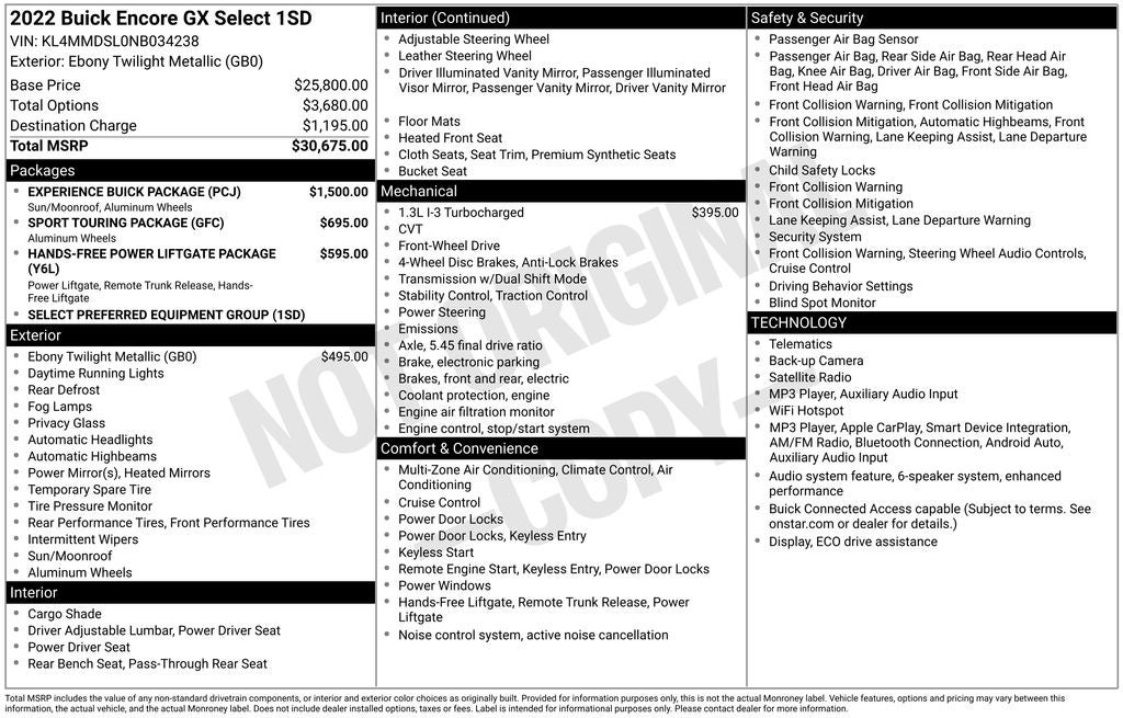 2022 Buick Encore GX Select