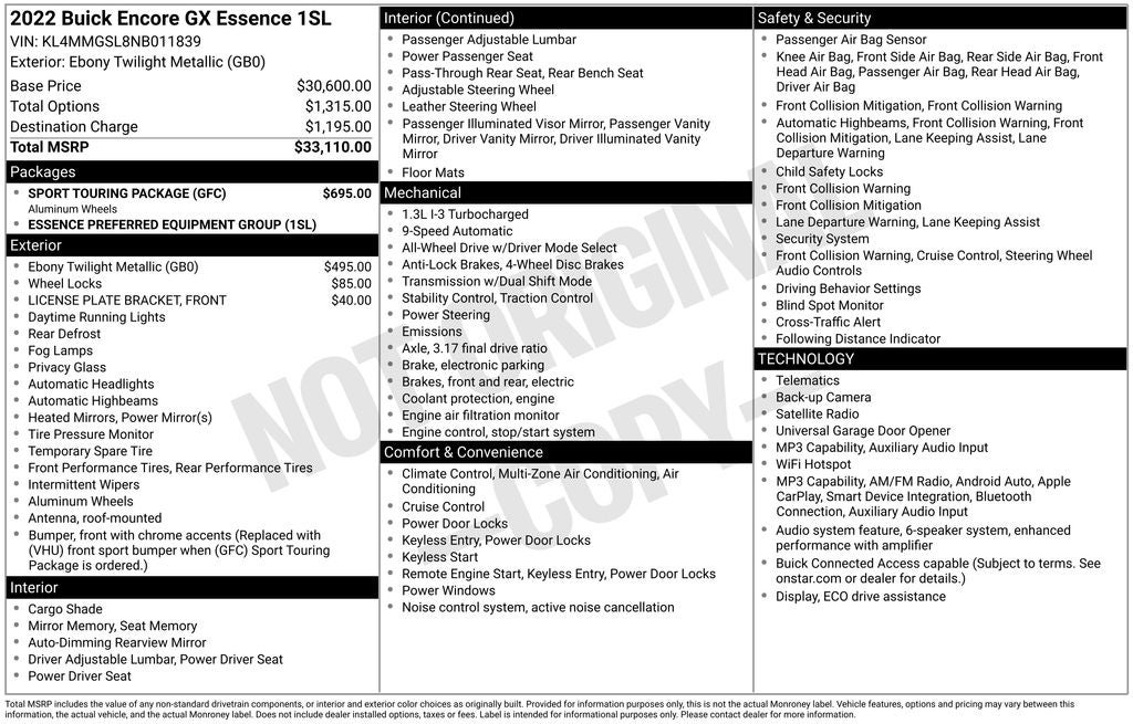 2022 Buick Encore GX Essence