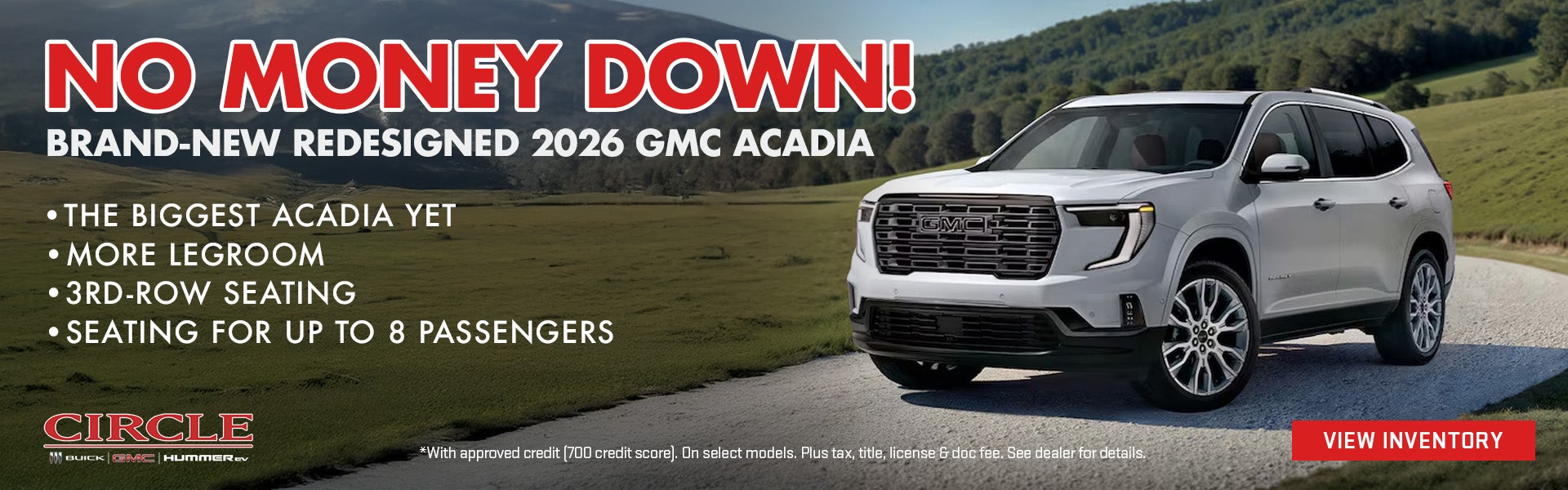 No Money Down Acadia